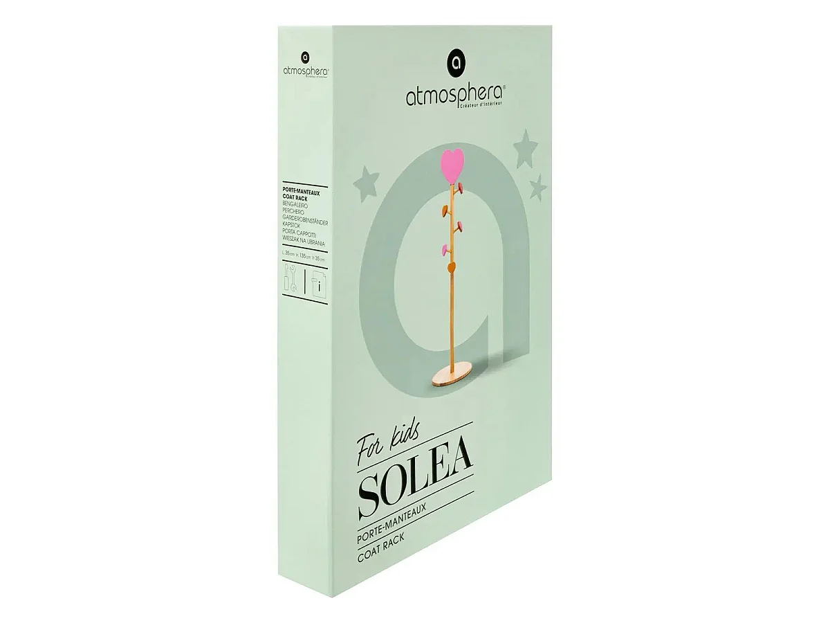Porte-Manteau Enfant Cœur "Solea" 135cm Naturel