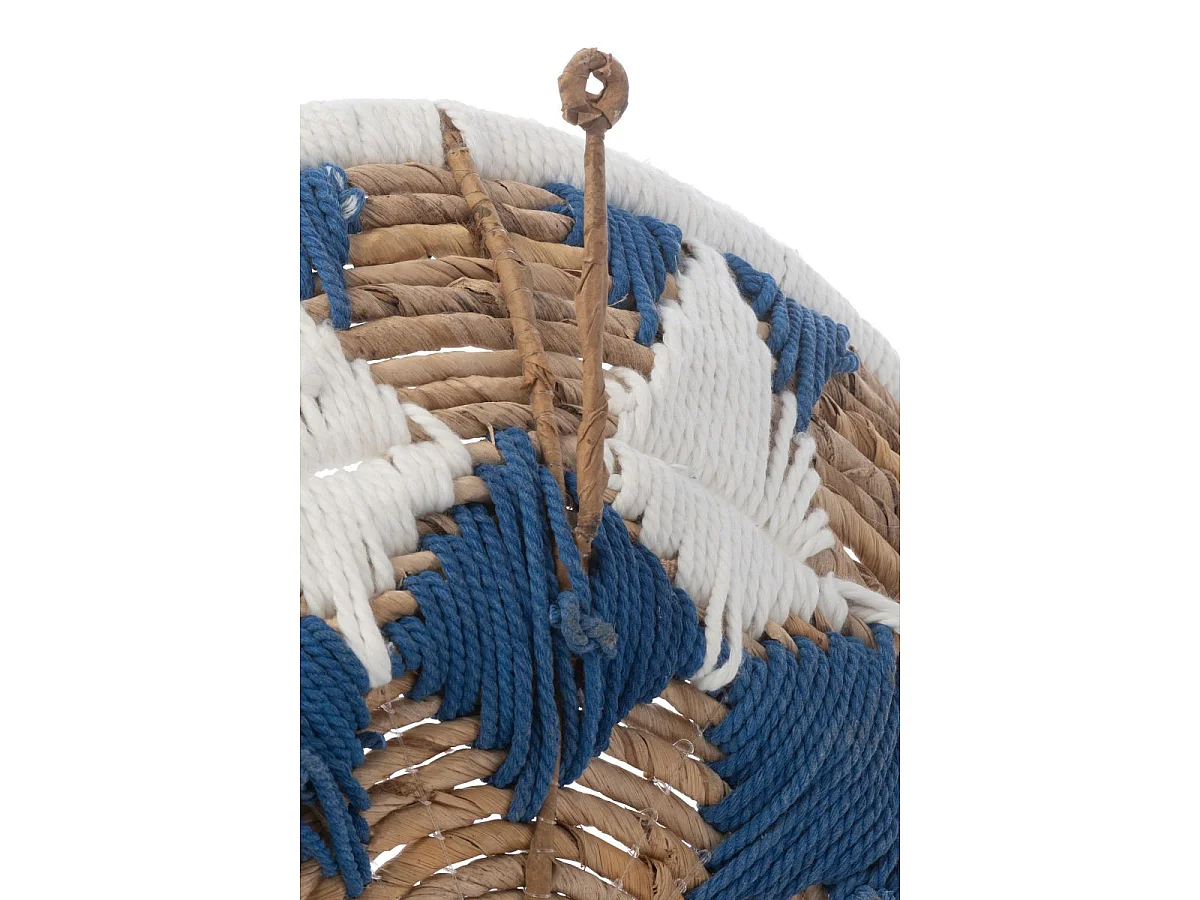 Lot de 3 Déco Murales "Branche Bananier" 76cm Bleu Foncé
