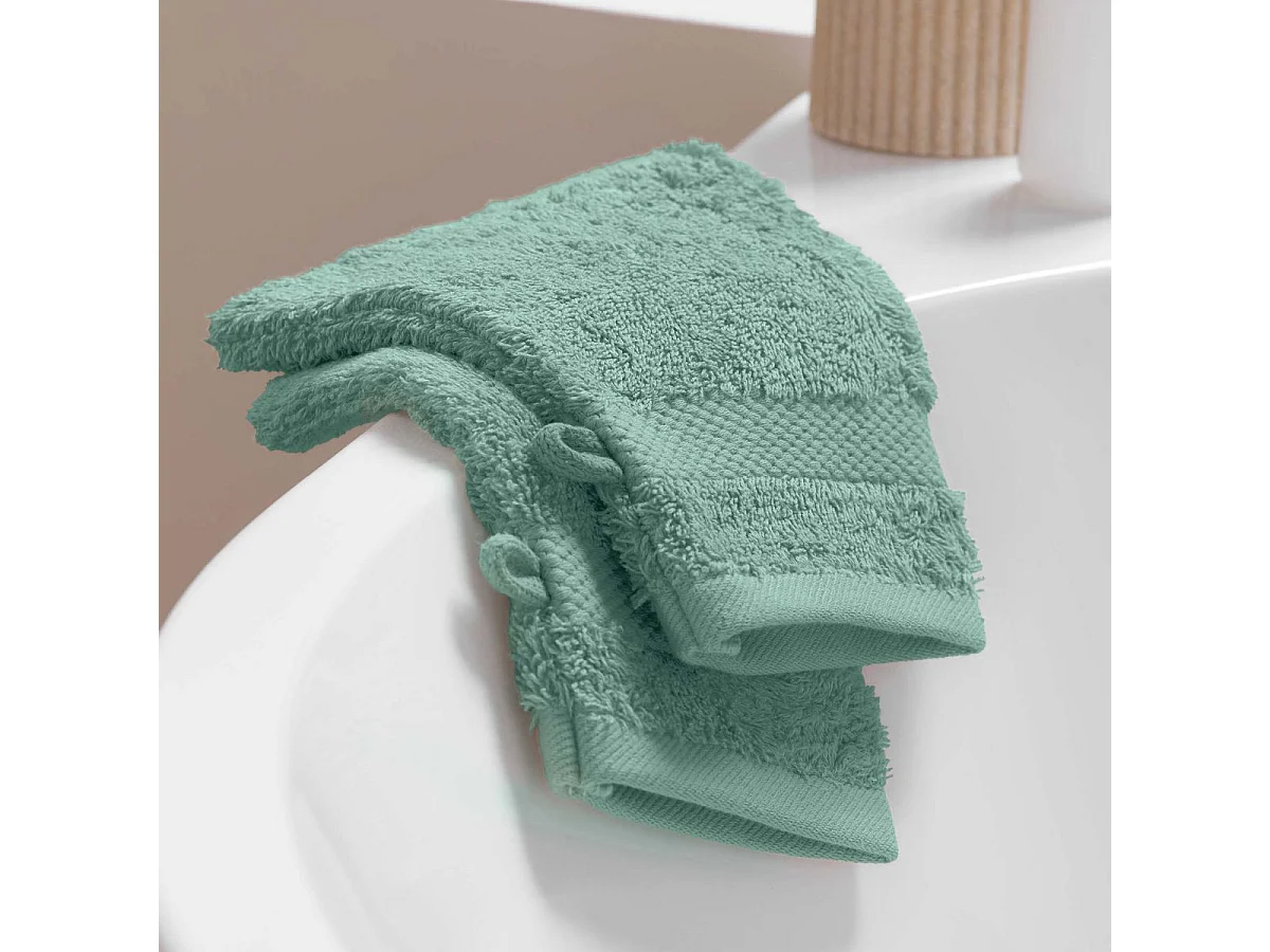 Lot de 2 Gants de Toilette "Elegance" 15x21cm Céladon