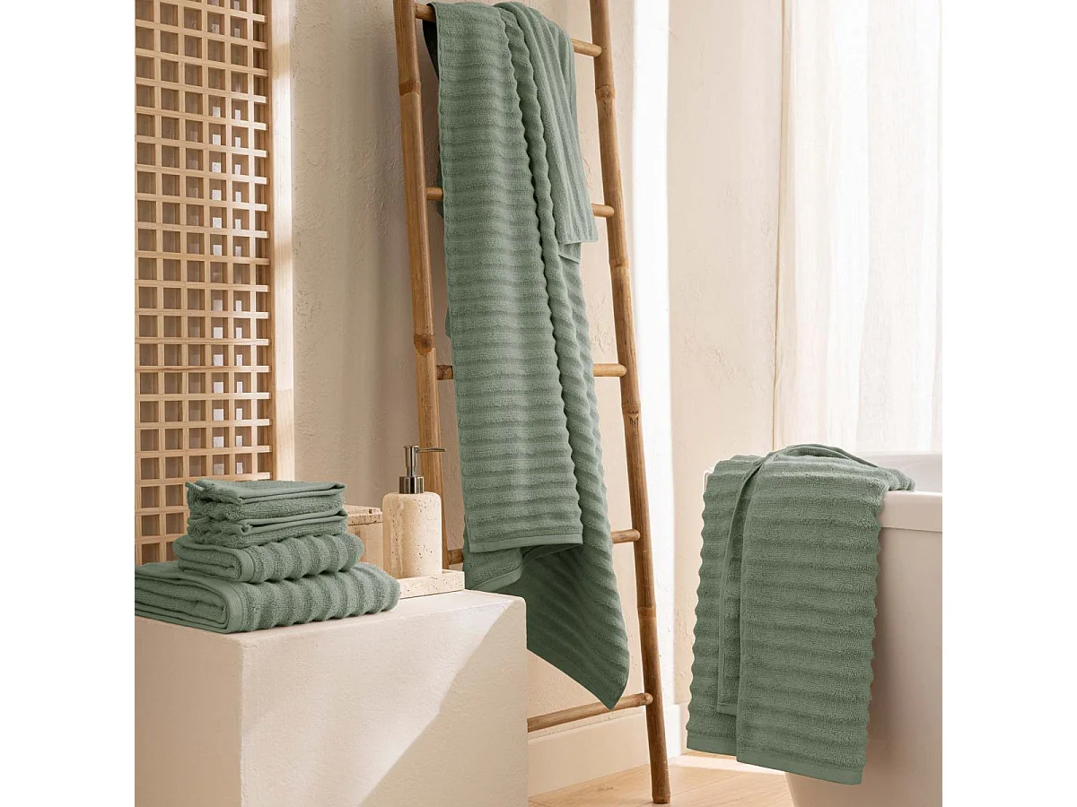 Lot de 2 Gants de Toilette "Maya" 15x21cm Vert Sauge