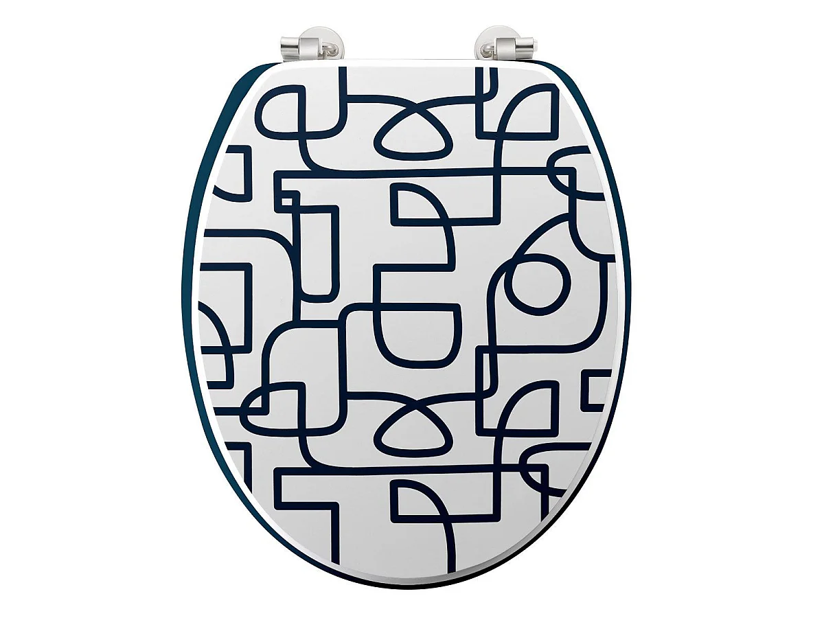 Abattant WC Imprimé "Labyrinthe" 46cm Blanc