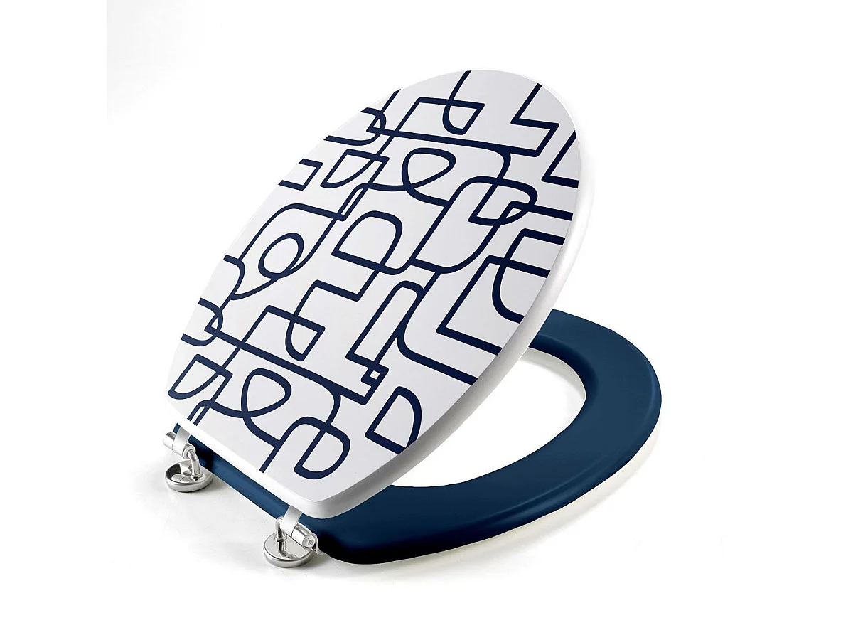 Abattant WC Imprimé "Labyrinthe" 46cm Blanc