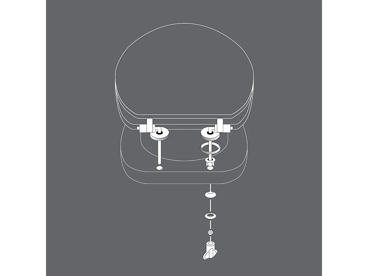 Abattant WC Imprimé "Labyrinthe" 46cm Blanc