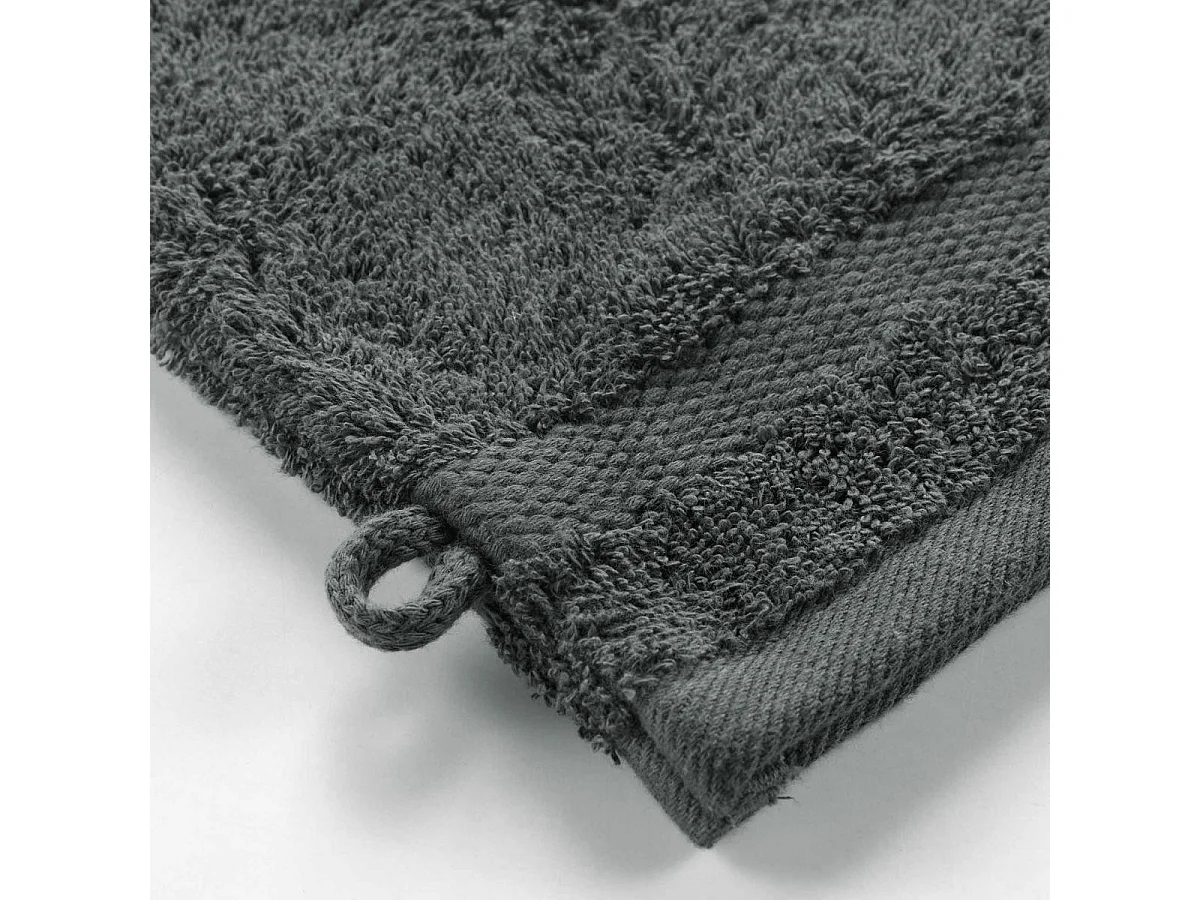 Lot de 2 Gants de Toilette "Elegance" 15x21cm Anthracite