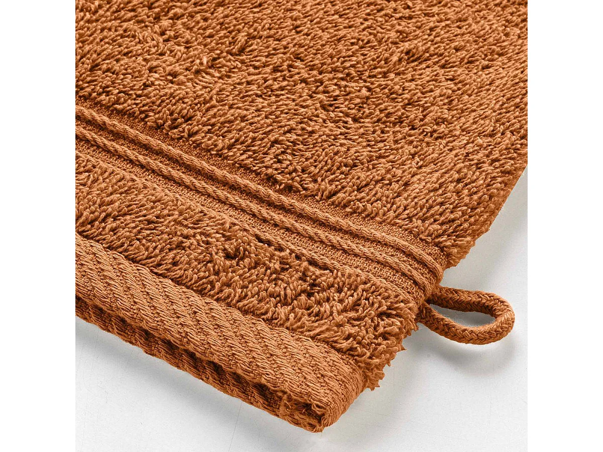 Lot de 2 Gants de Toilette "Tendresse" 15x21cm Caramel