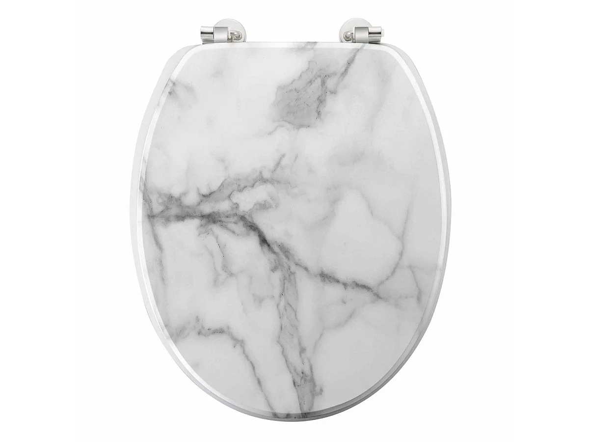 Abattant WC Imprimé "Effet Marbre" 46cm Blanc