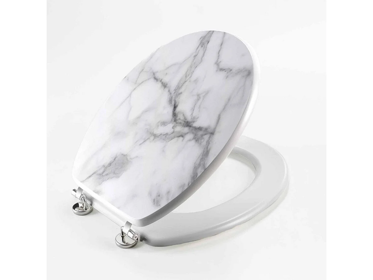Abattant WC Imprimé "Effet Marbre" 46cm Blanc