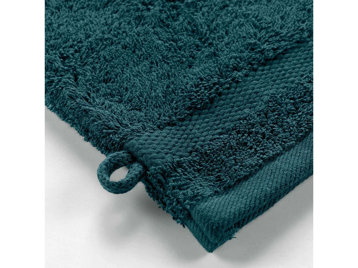 Lot de 2 Gants de Toilette "Elegance" 15x21cm Bleu