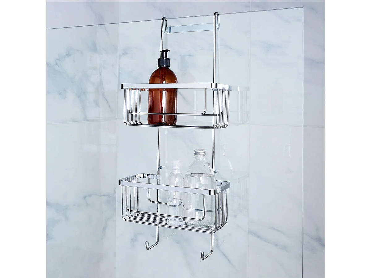 Serviteur de Douche 2 Niveaux "Filaire Premium" 60cm Chrome