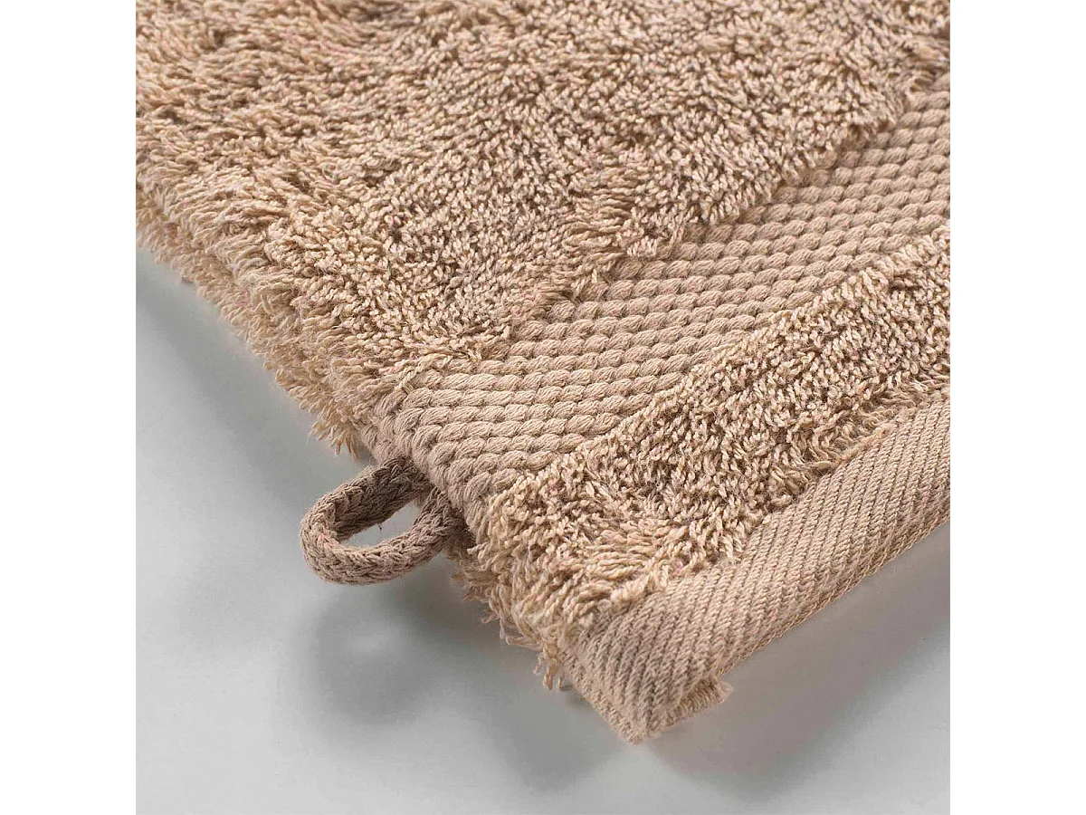 Lot de 2 Gants de Toilette "Elegance" 15x21cm Noisette