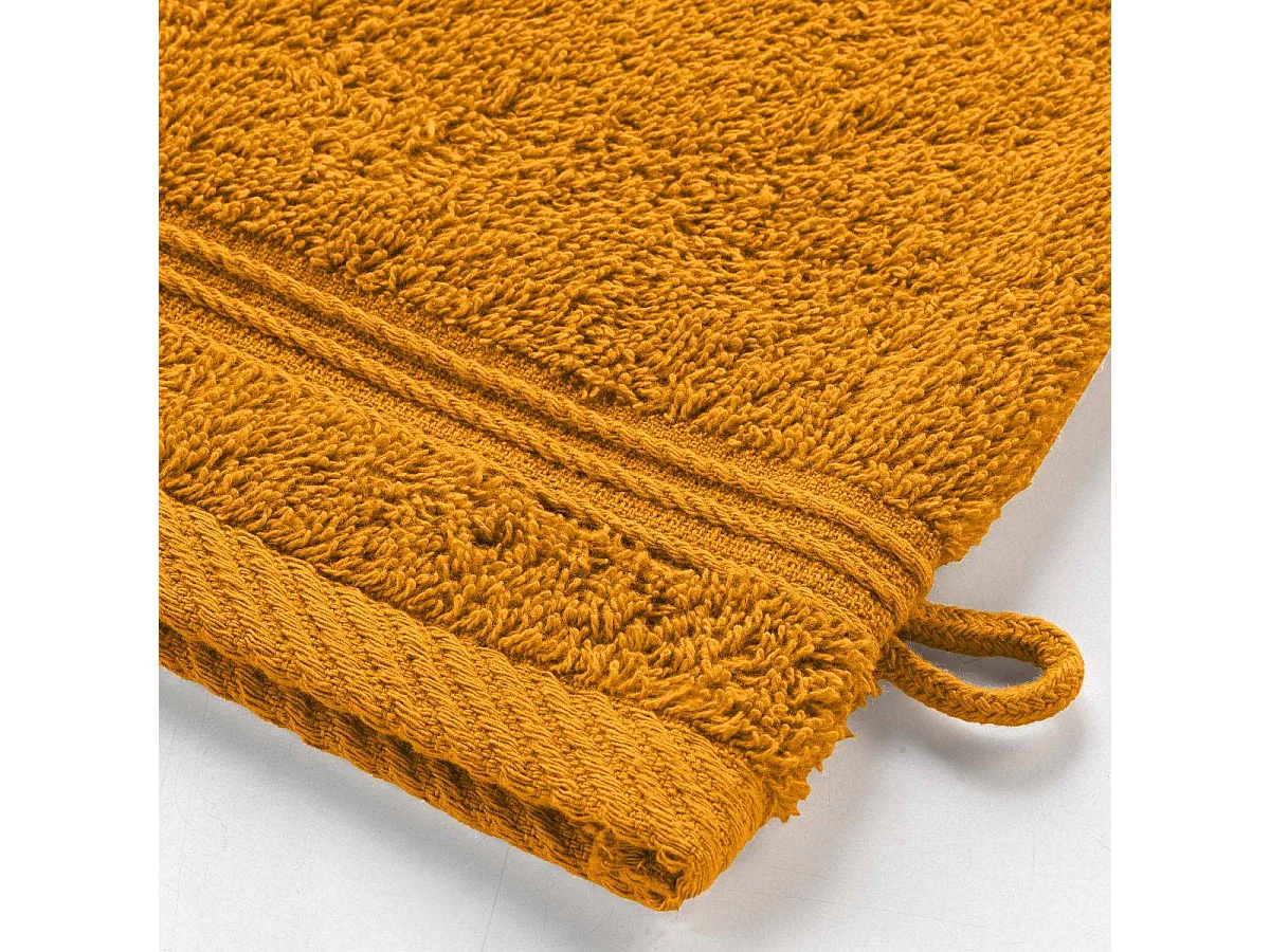 Lot de 2 Gants de Toilette "Tendresse" 15x21cm Jaune Curry