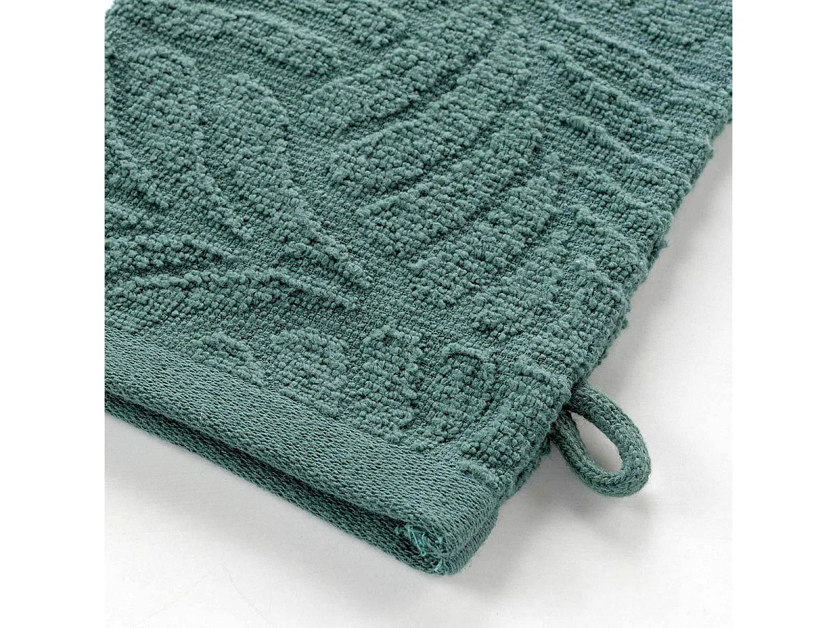 Lot de 2 Gants de Toilette "Madeira" 15x21cm Emeraude