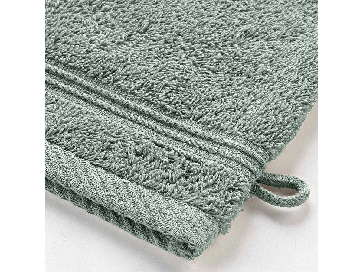 Lot de 2 Gants de Toilette "Tendresse" 15x21cm Vert Cèdre