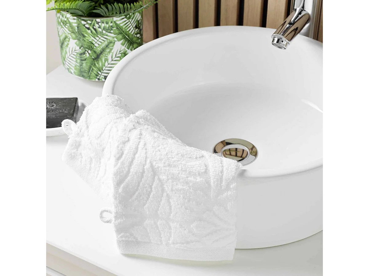 Lot de 2 Gants de Toilette "Madeira" 15x21cm Blanc
