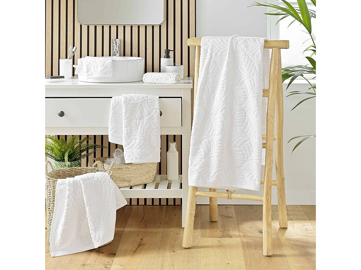 Lot de 2 Gants de Toilette "Madeira" 15x21cm Blanc
