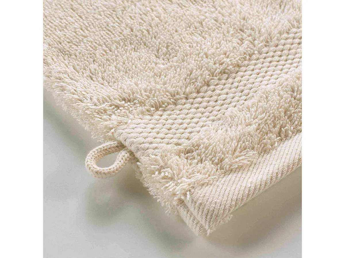 Lot de 2 Gants de Toilette "Elegance" 15x21cm Sable