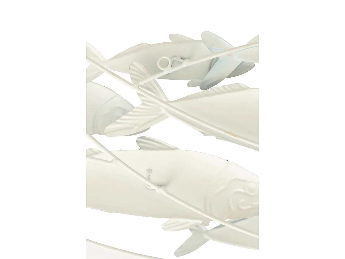 Déco Murale en Métal "Groupe de poissons" 111cm Bleu Foncé