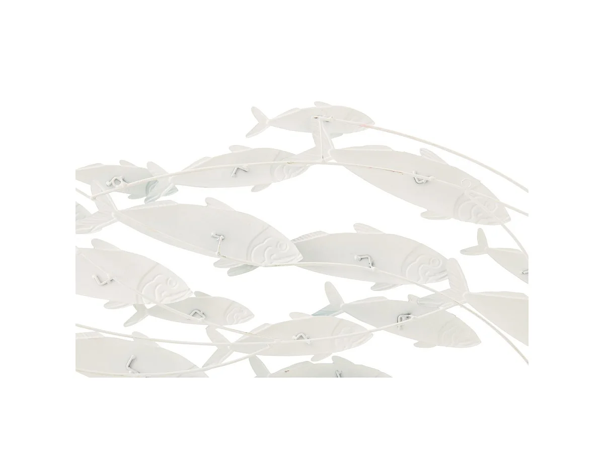 Déco Murale en Métal "Groupe de poissons" 111cm Bleu Clair