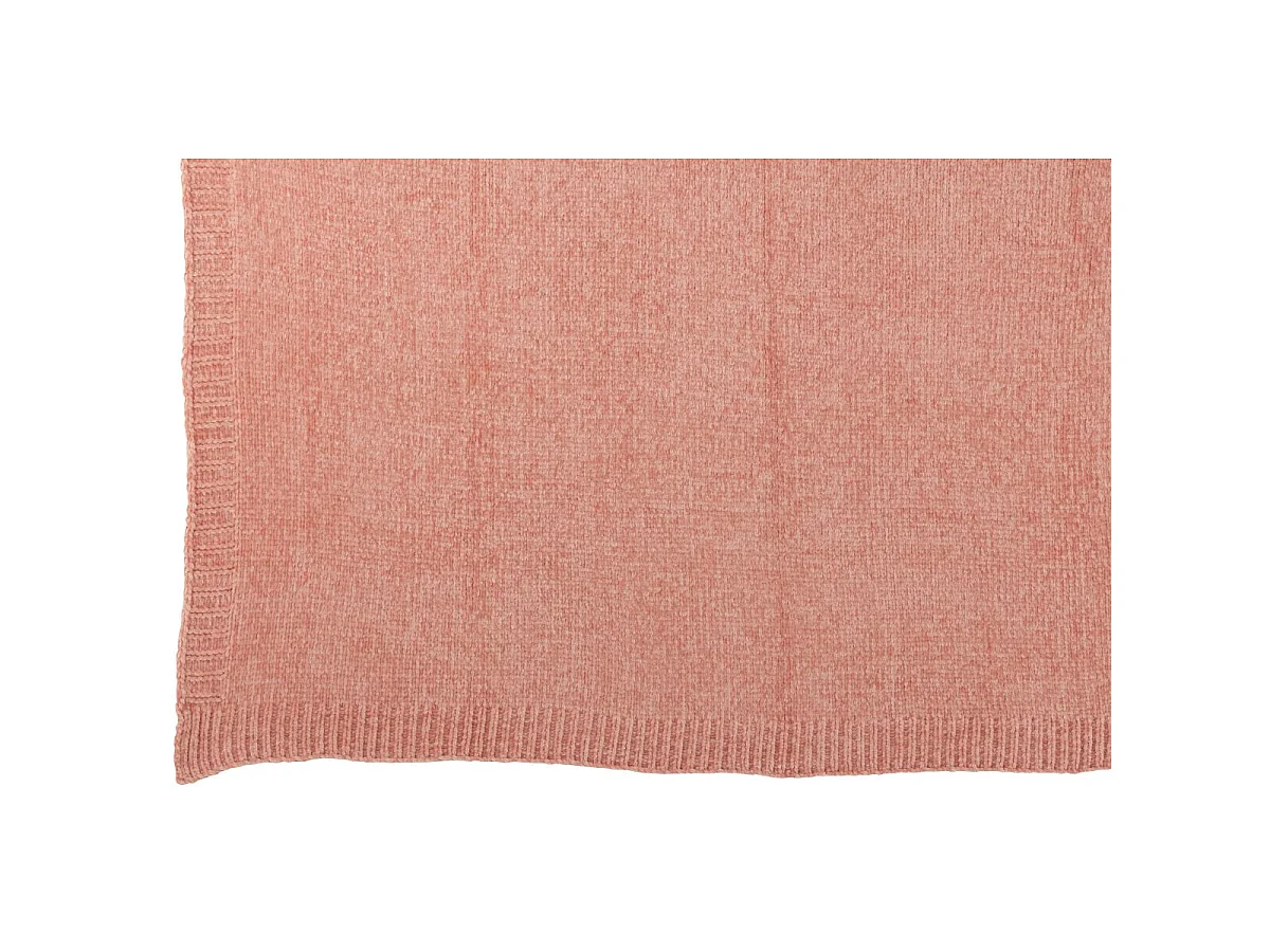 Plaid Uni Chenille "Bradly" 130x170cm Rose Clair