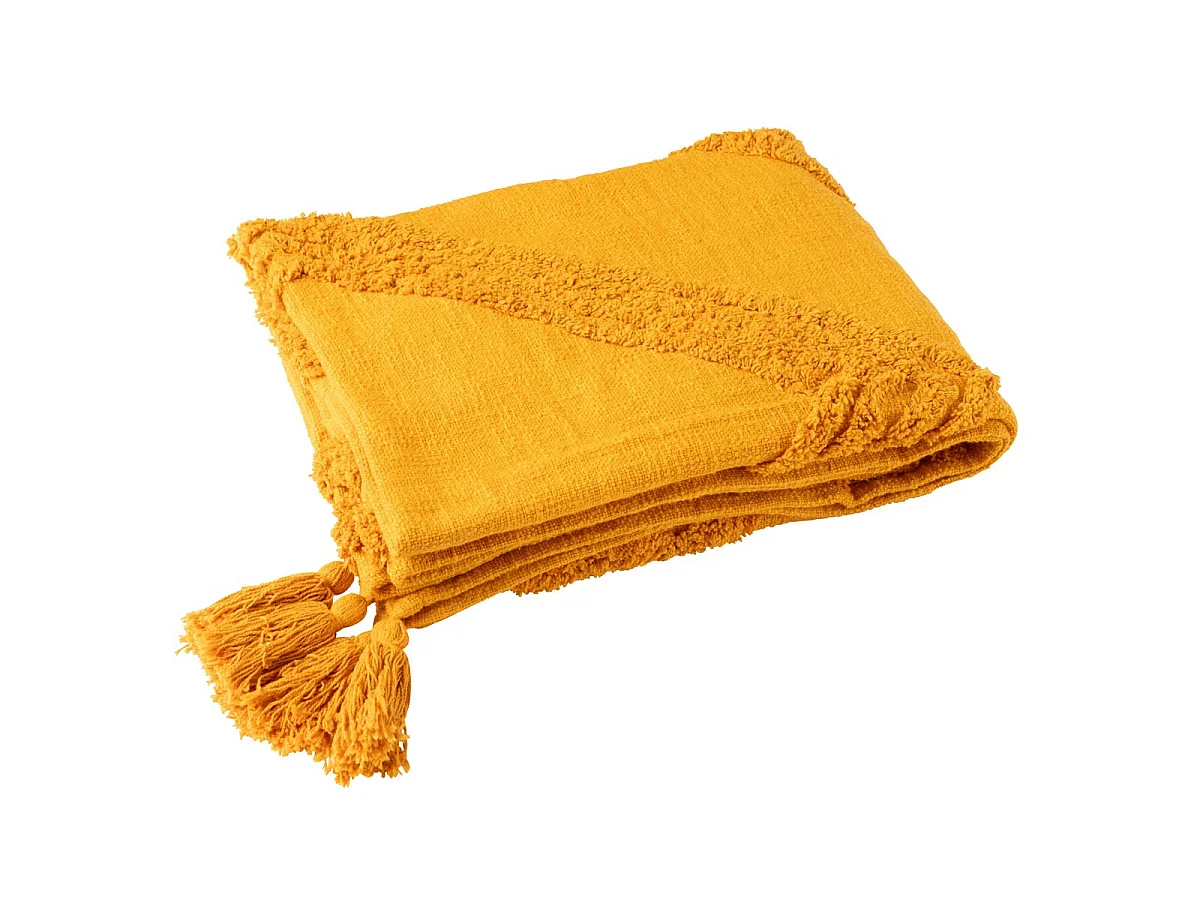 Plaid Tufté "Efren" 130x180cm Ocre