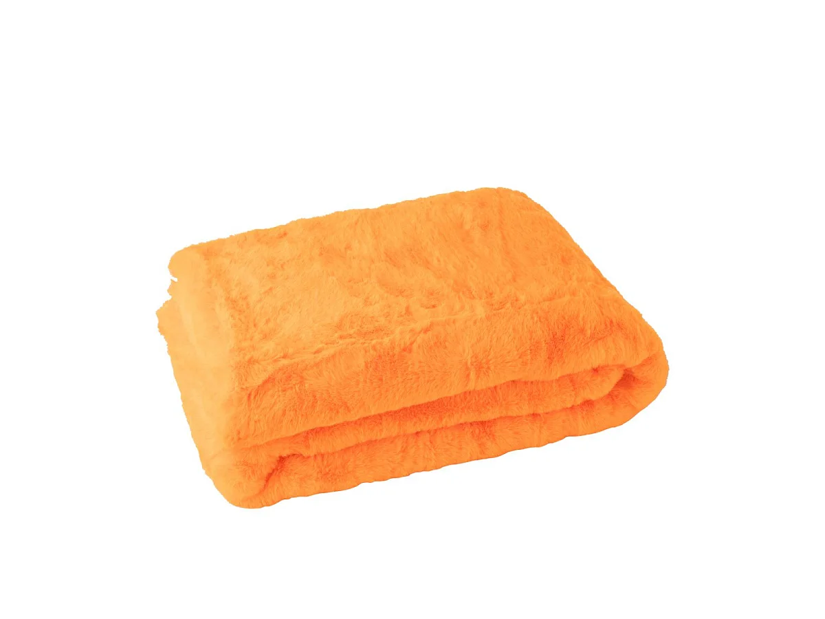 Plaid Imitation Fourrure "Cutie" 130x180cm Orange Fluo