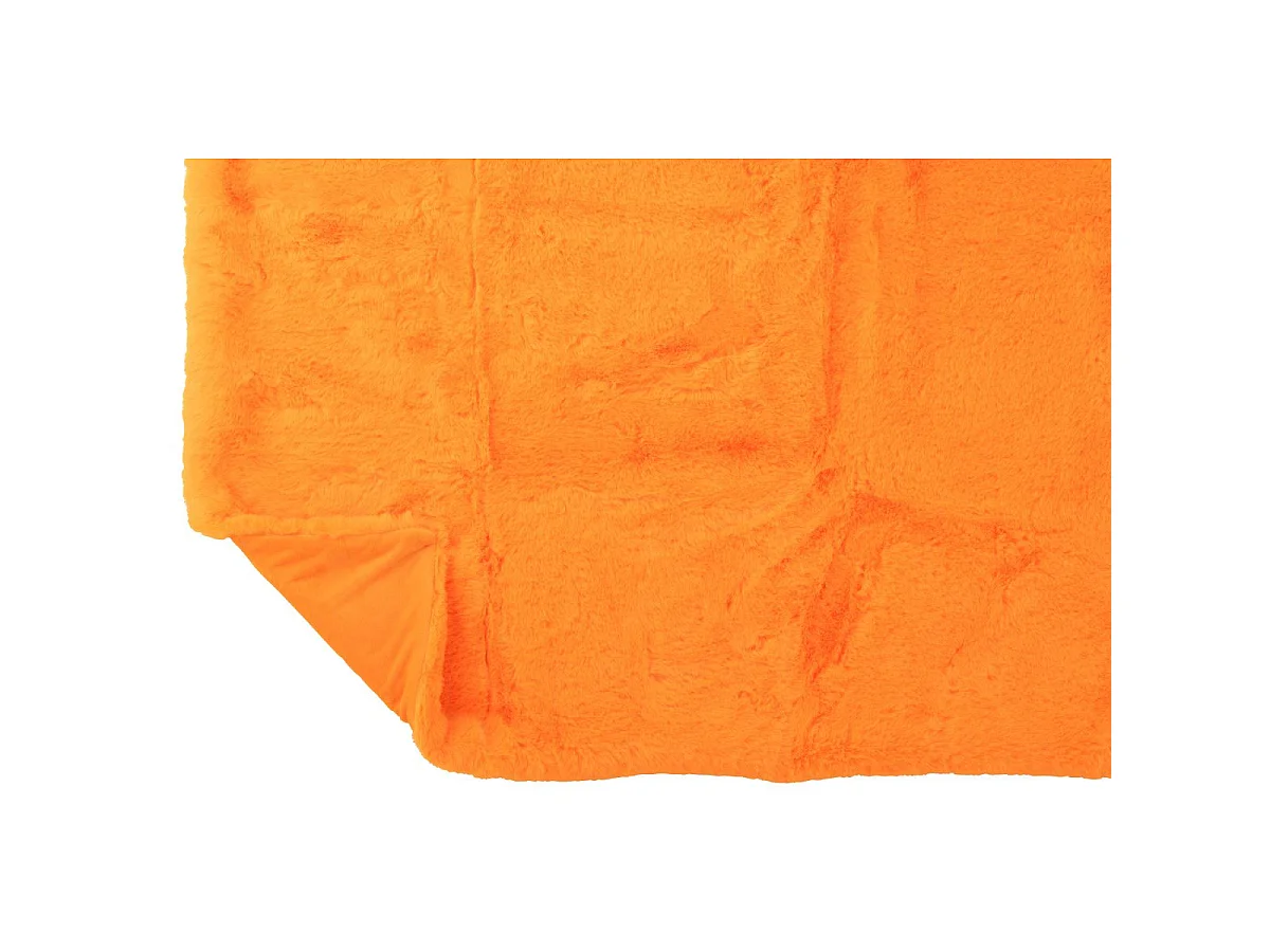 Plaid Imitation Fourrure "Cutie" 130x180cm Orange Fluo