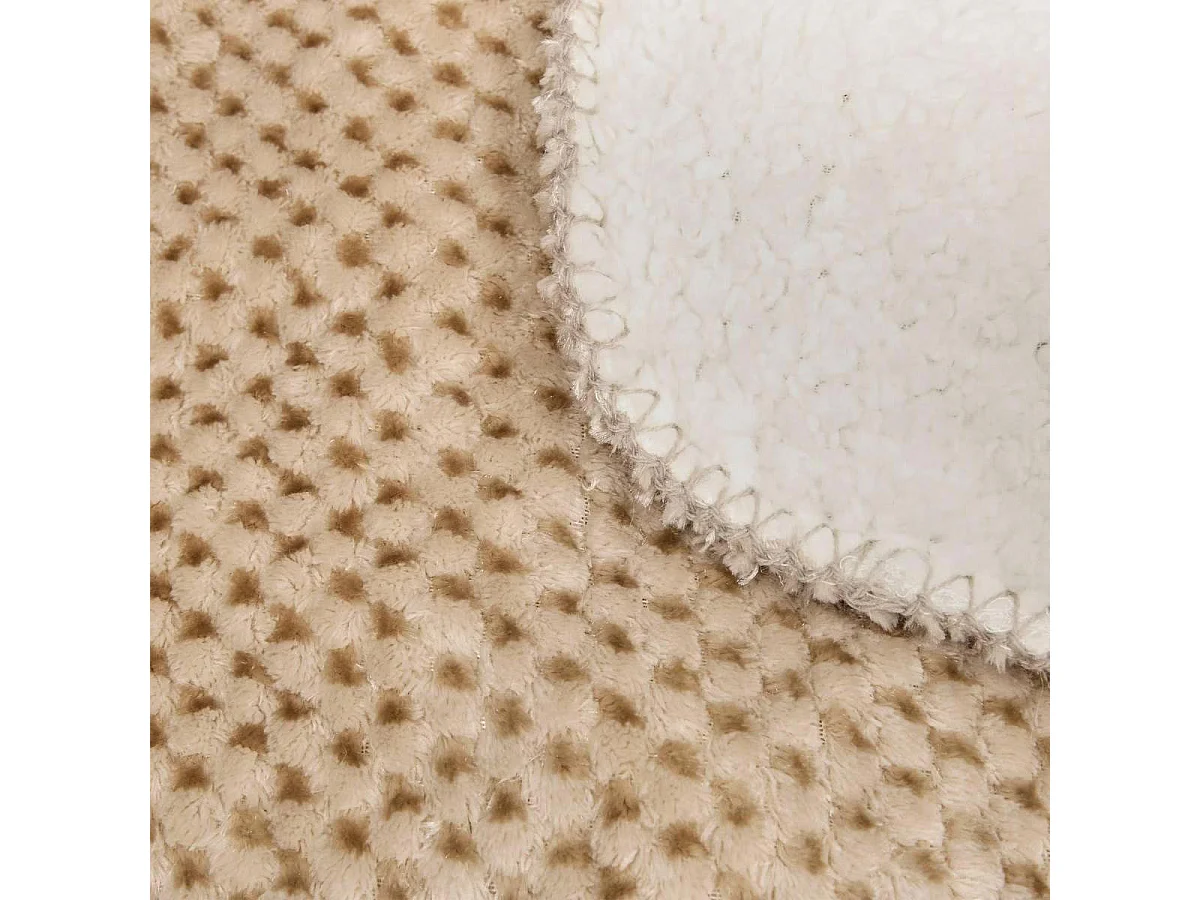 Plaid Sherpa en Flanelle "Lyno" 130x170cm Beige