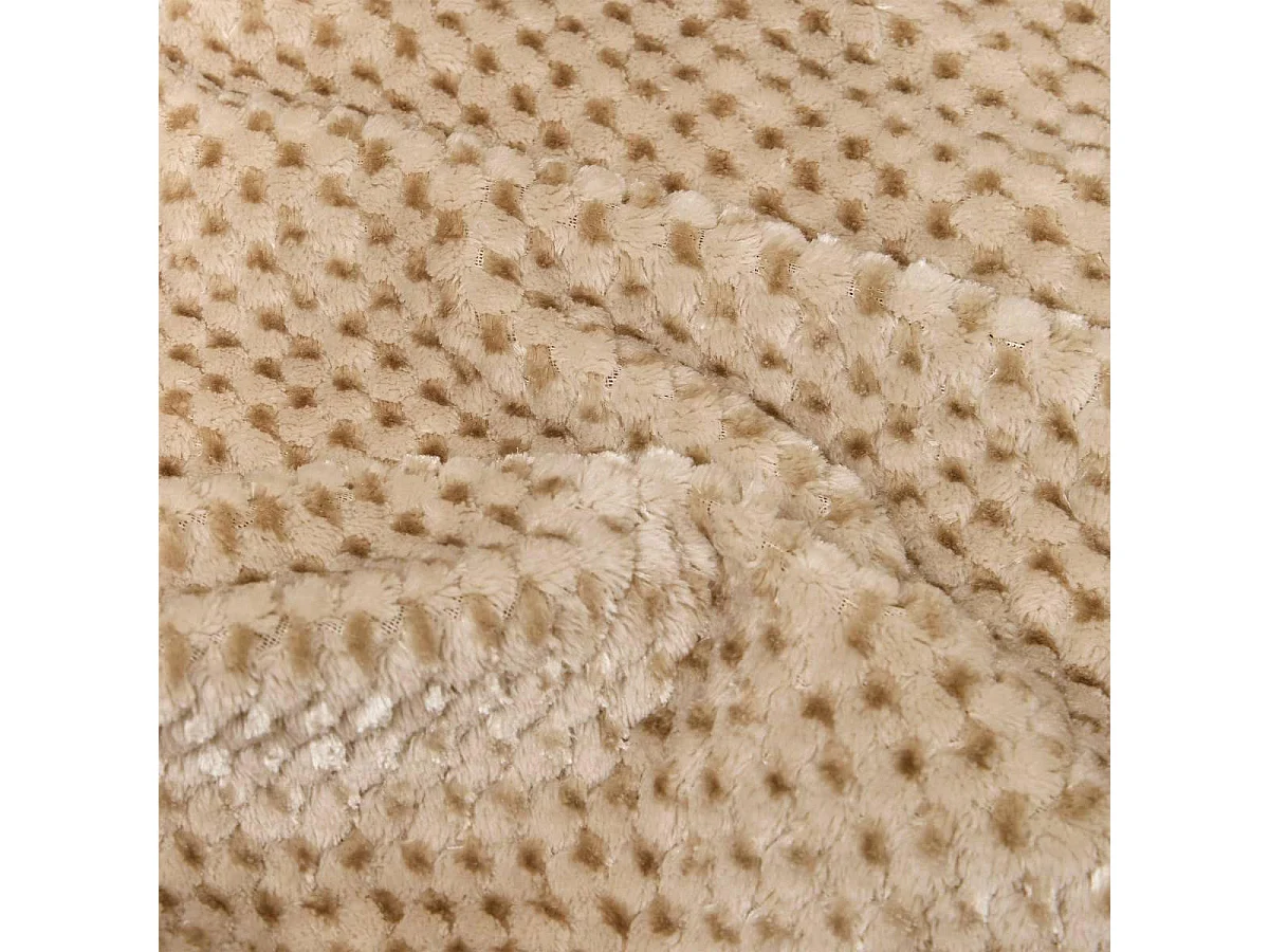 Plaid Sherpa en Flanelle "Lyno" 130x170cm Beige