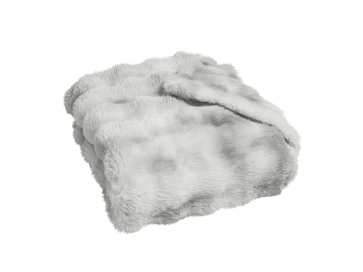 Plaid Imitation Fourrure "Mounty" 125x150cm Gris