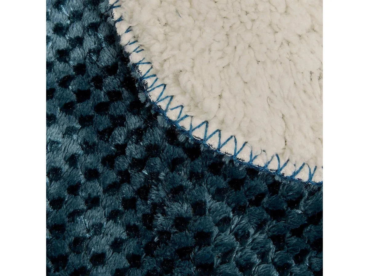 Plaid Sherpa en Flanelle "Lyno" 130x170cm Bleu