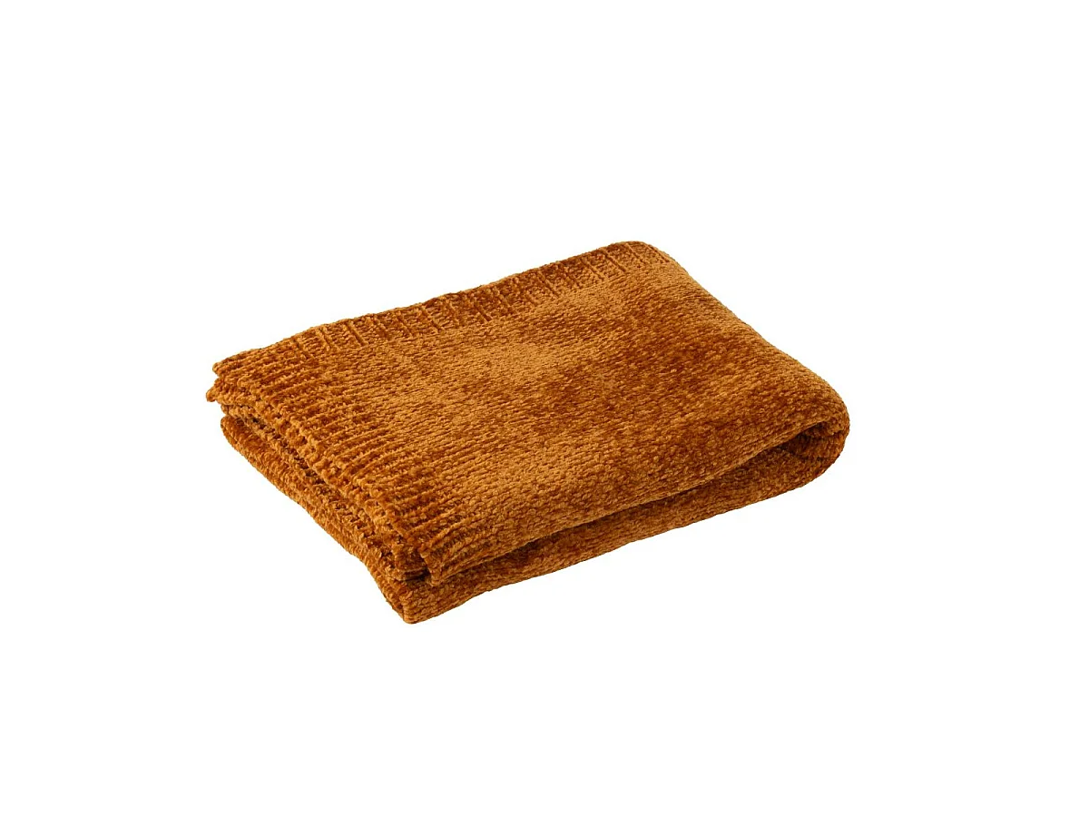 Plaid Uni Chenille "Bradly" 130x170cm Rouille