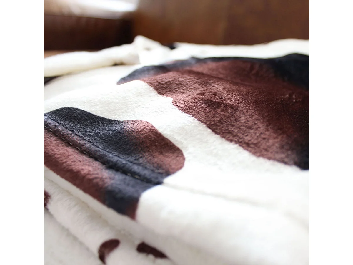 Plaid en Flanelle Imprimé "Vache" 130x170cm Multicolore