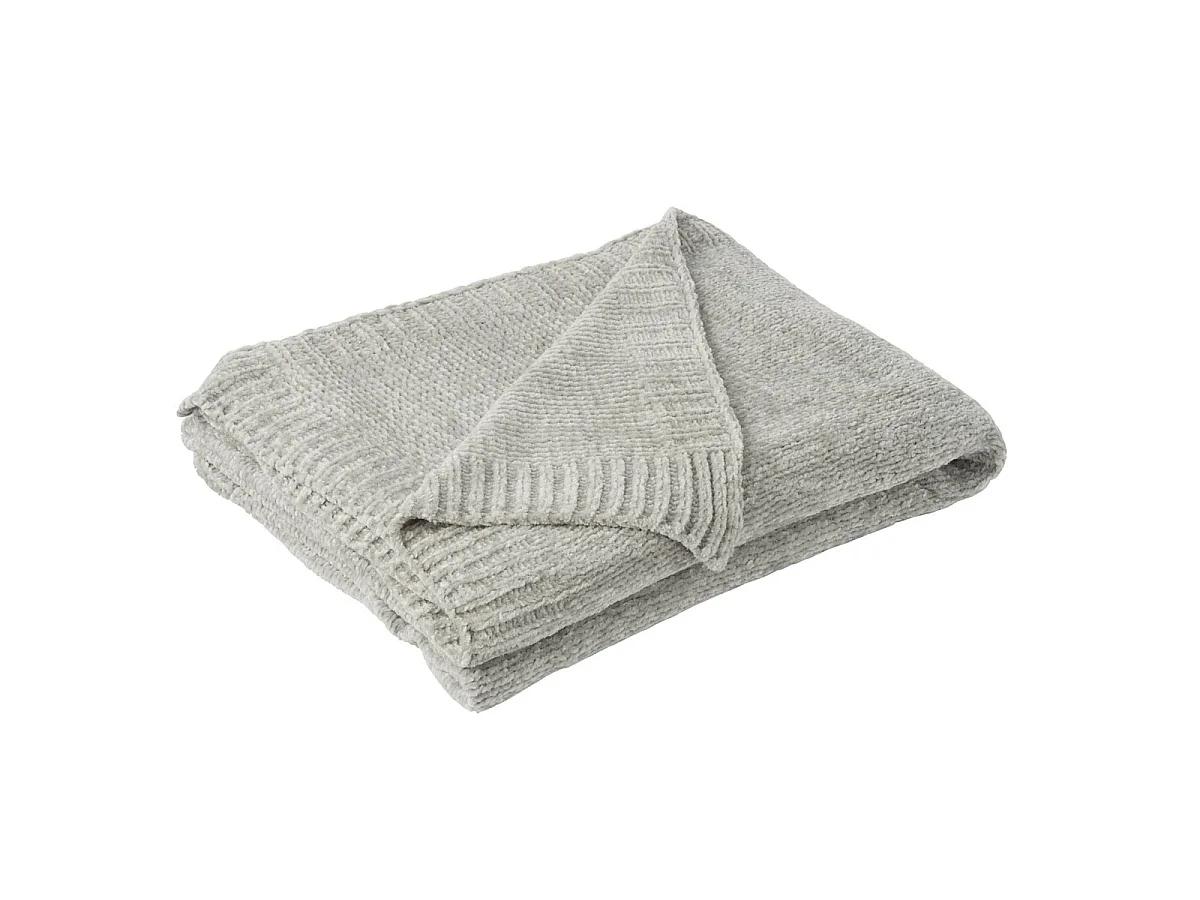 Plaid Uni Chenille "Bradly" 130x170cm Gris