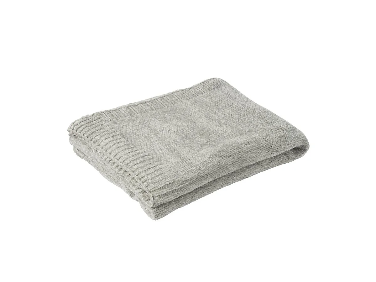 Plaid Uni Chenille "Bradly" 130x170cm Gris