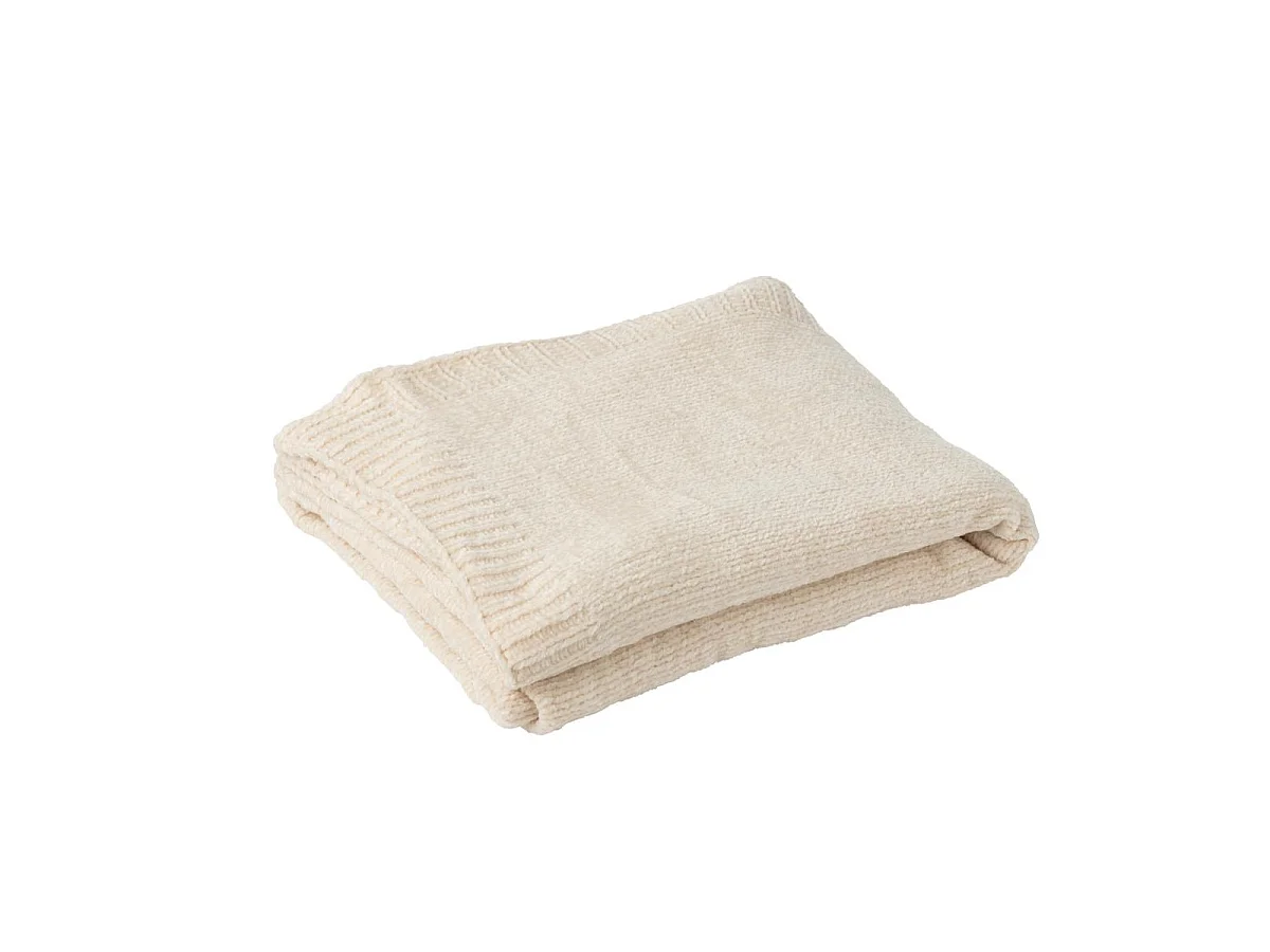 Plaid Uni Chenille "Bradly" 130x170cm Écru