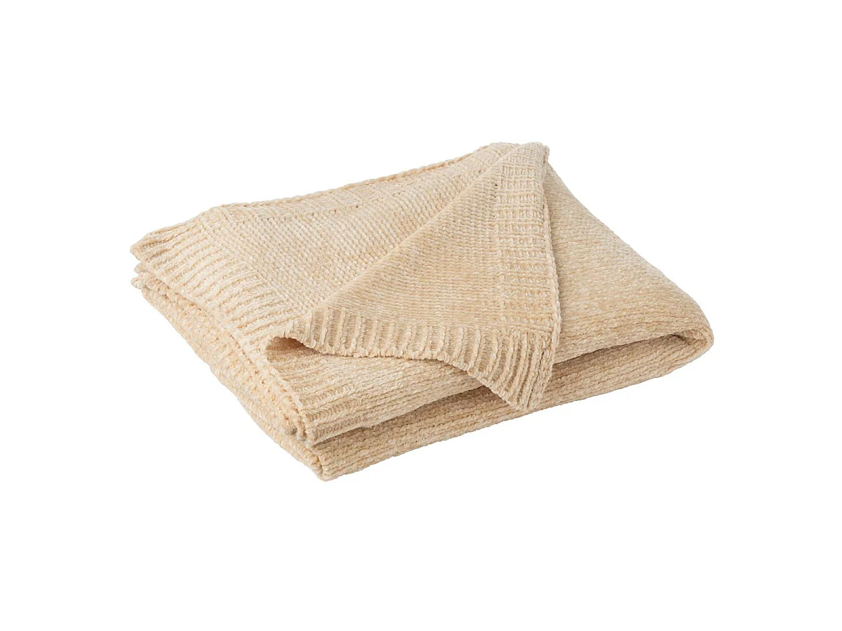 Plaid Uni Chenille "Bradly" 130x170cm Beige