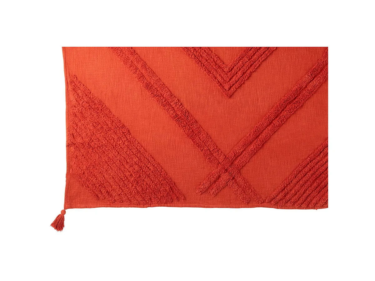 Plaid Tufté "Efren" 130x180cm Rouge Brique