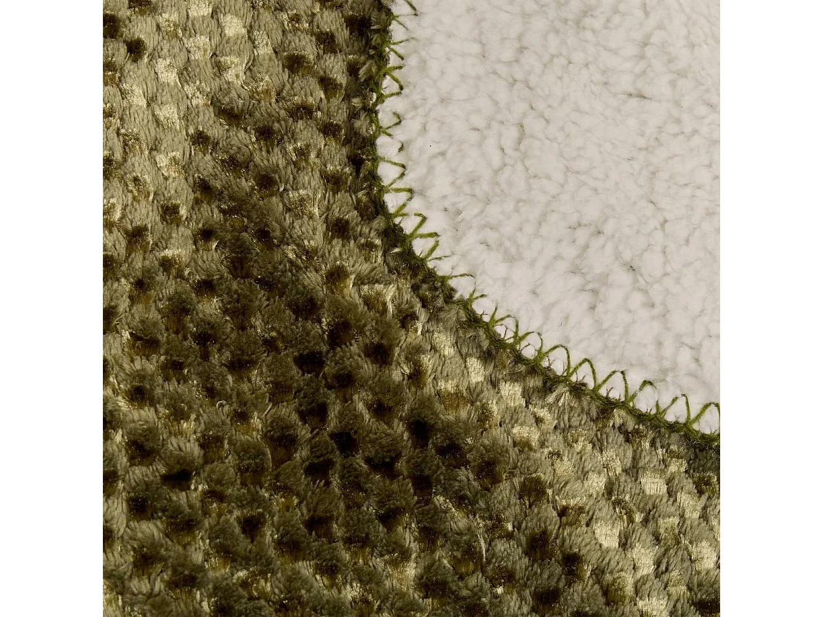 Plaid Sherpa en Flanelle "Lyno" 130x170cm Vert Kaki
