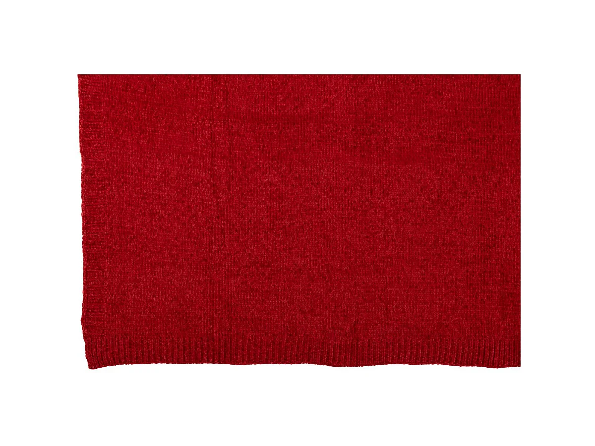 Plaid Uni Chenille "Bradly" 130x170cm Rouge