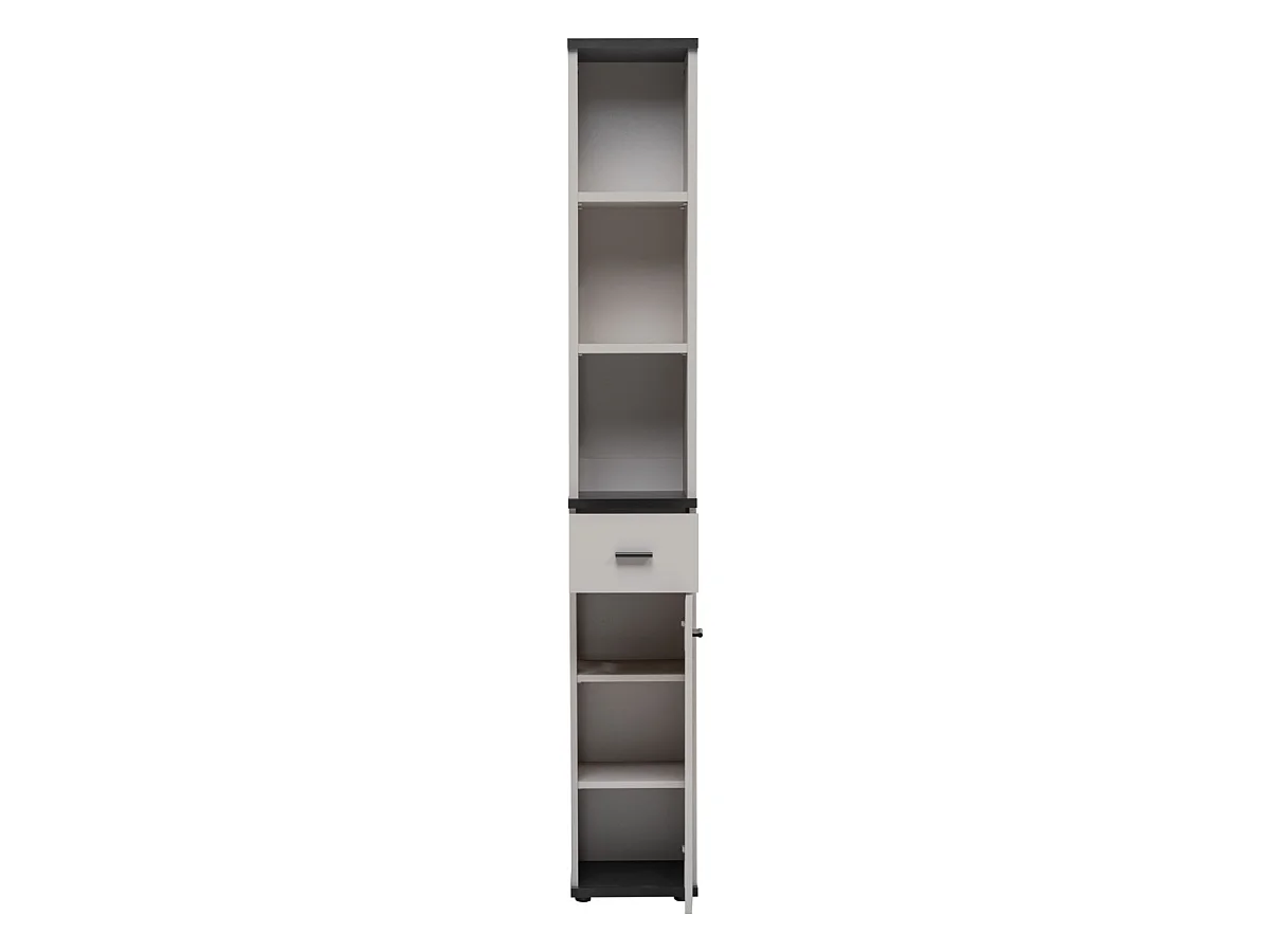 Colonne de Rangement "Hugo" 203cm Gris & Noir