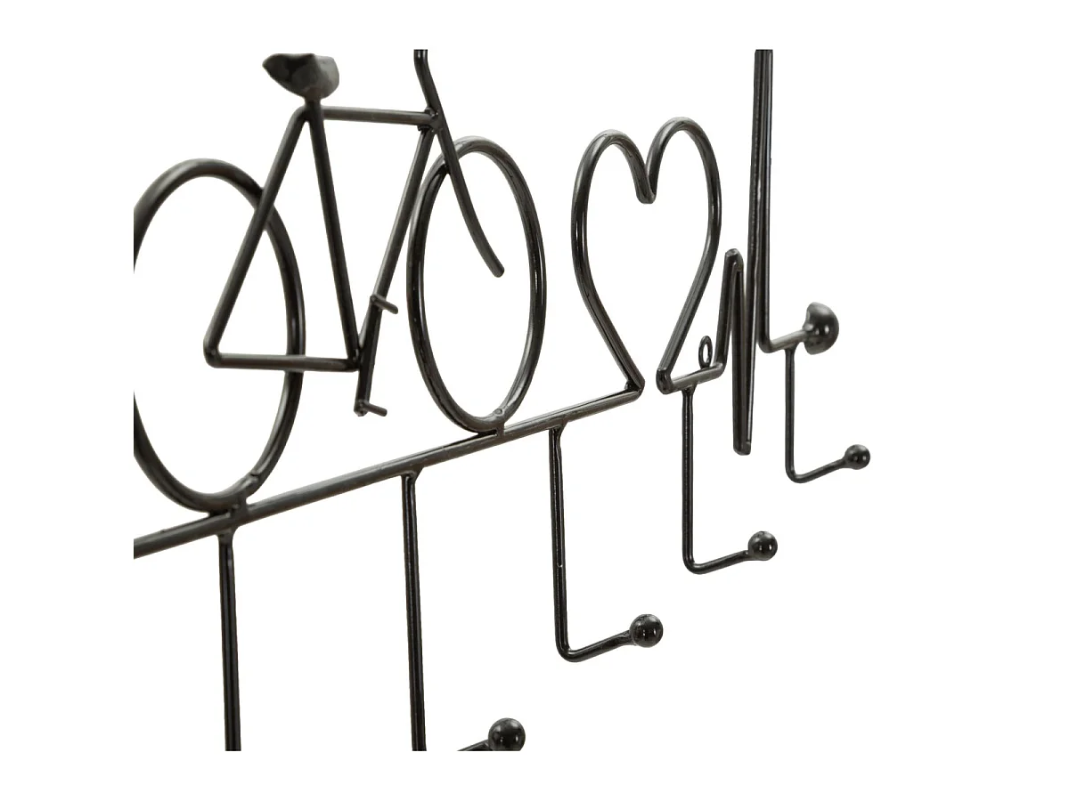 Patère Murale en Métal "Bicycle" 59cm Noir
