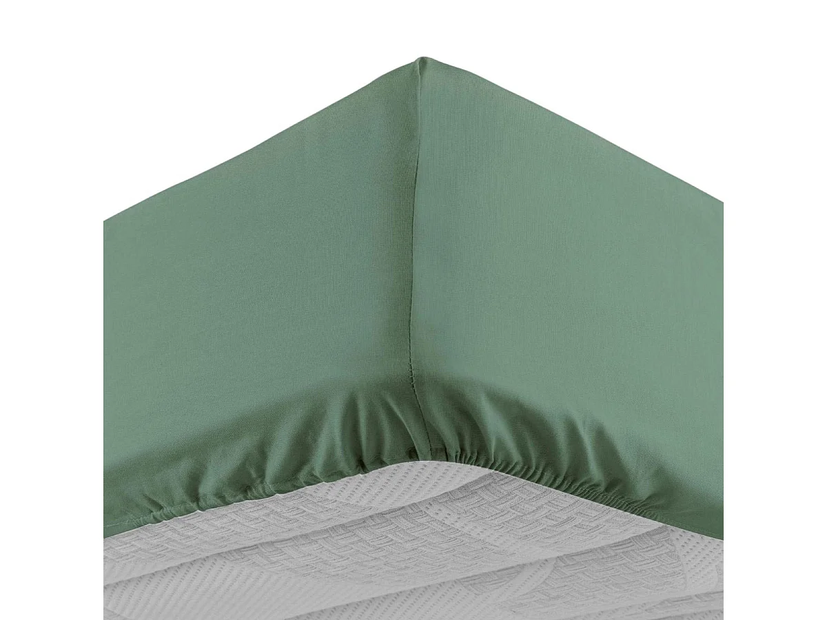 Drap Housse "Lina" 160x200cm Vert Cèdre