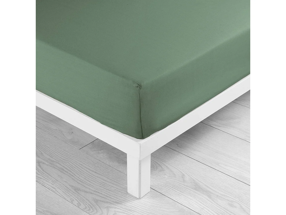 Drap Housse "Lina" 160x200cm Vert Cèdre