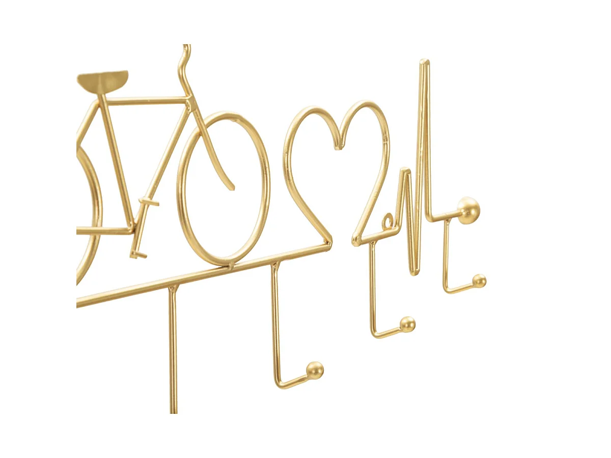 Patère Murale en Métal "Bicycle" 59cm Or