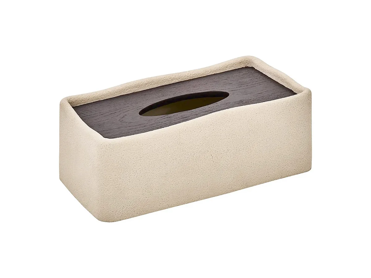 Boîte à Mouchoirs en Résine "Olea" 25cm Beige