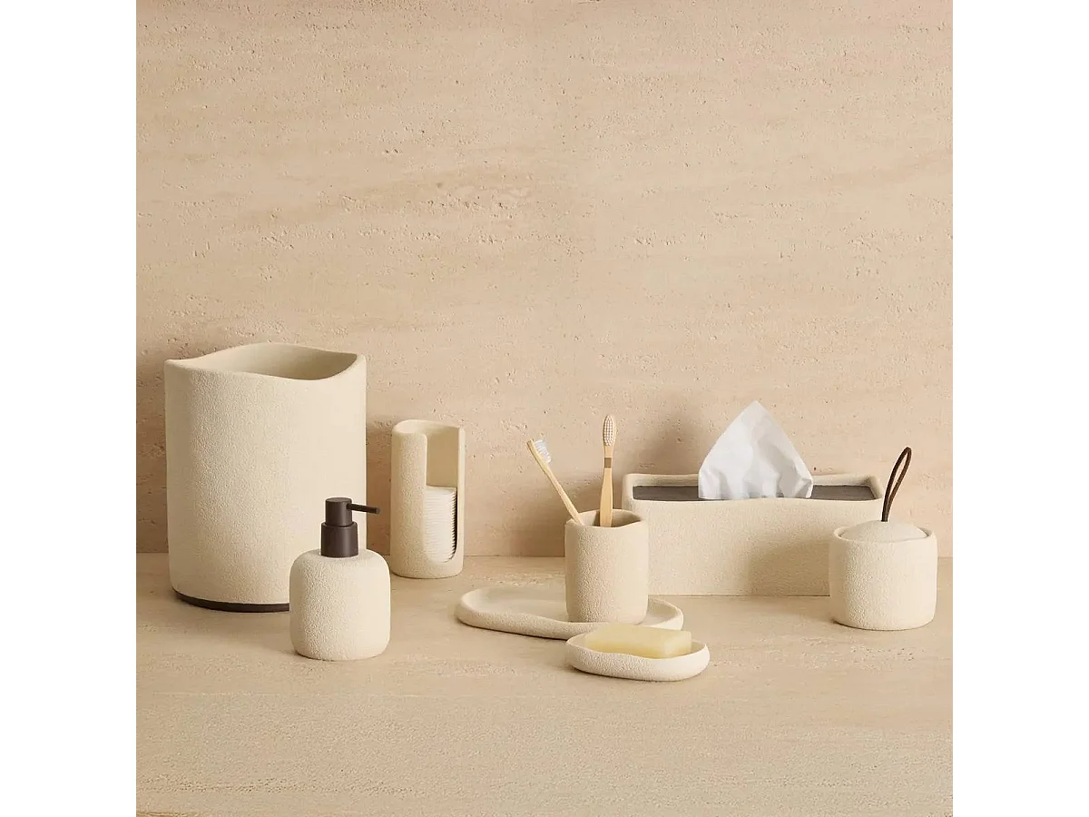 Boîte à Mouchoirs en Résine "Olea" 25cm Beige