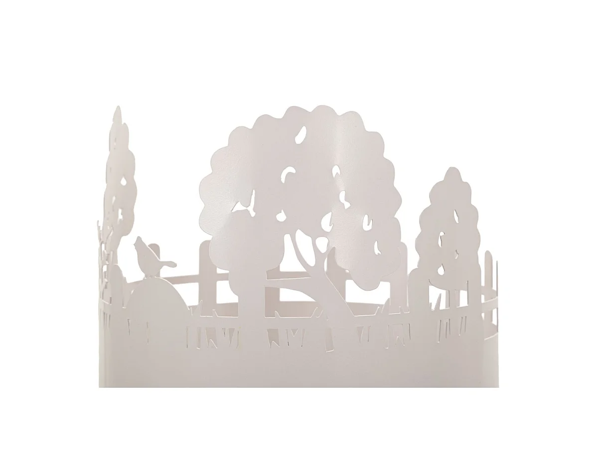 Set di due portavasi in metallo bianco cm Ø 27X79-22,8X6