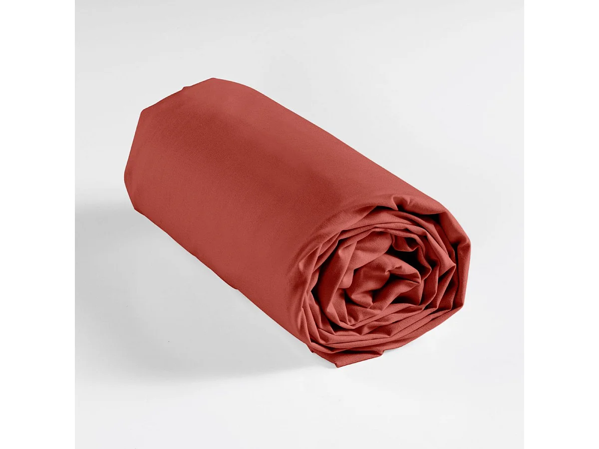 Drap Housse "Lina" 160x200cm Terracotta