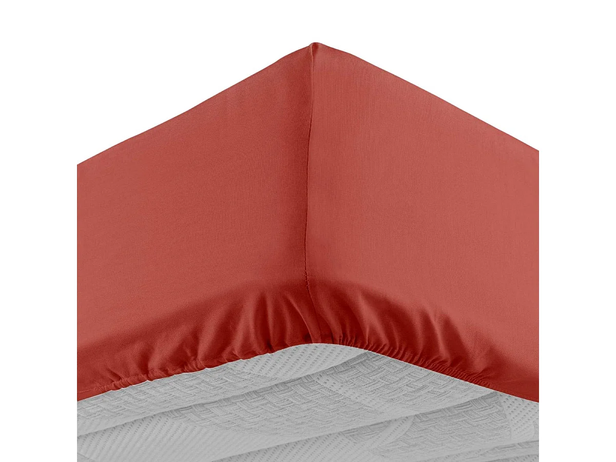 Drap Housse "Lina" 90x190cm Terracotta