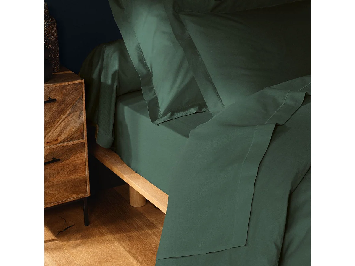 Drap Housse "Lina" 180x200cm Vert Cèdre